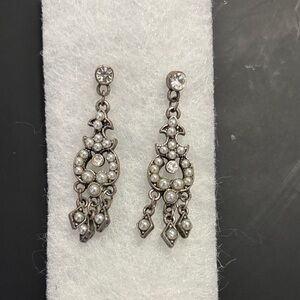 Silver Pearl Drop Earrings